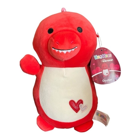 Squishmallows Hugmee Red Duster Plush 10" Stuffed Plush Toy Red Dino Valentines - Picture 6 of 8
